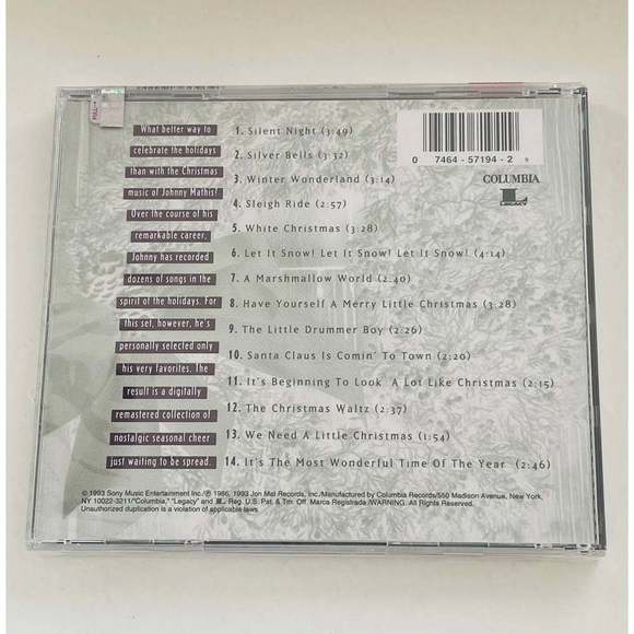 CD Johnny Mathis - The Christmas Music Of Johnny Mathis: A Personal Collection - Picture 2 of 2